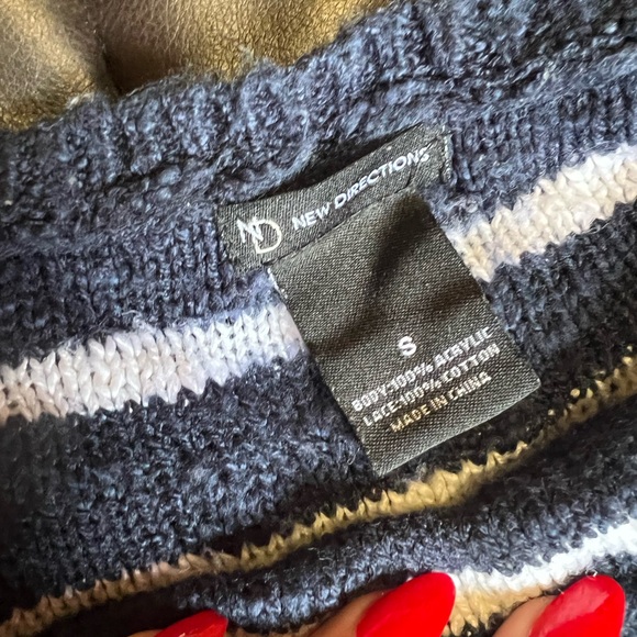 New Directions Women’s Blue and White Striped Long Sleeve Sweater, Size Small - Picture 4 of 5